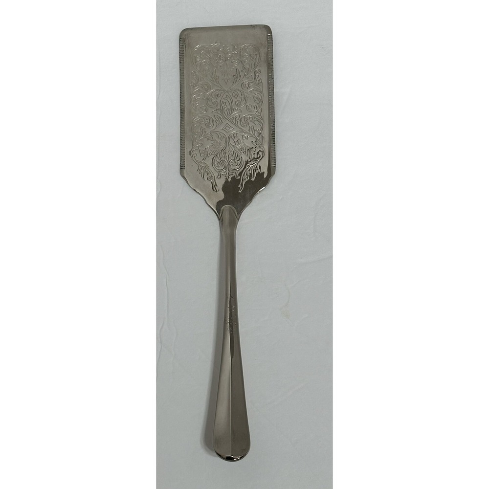 Vintage International Silverplated Cake Lasagna Server with Etched Floral Design